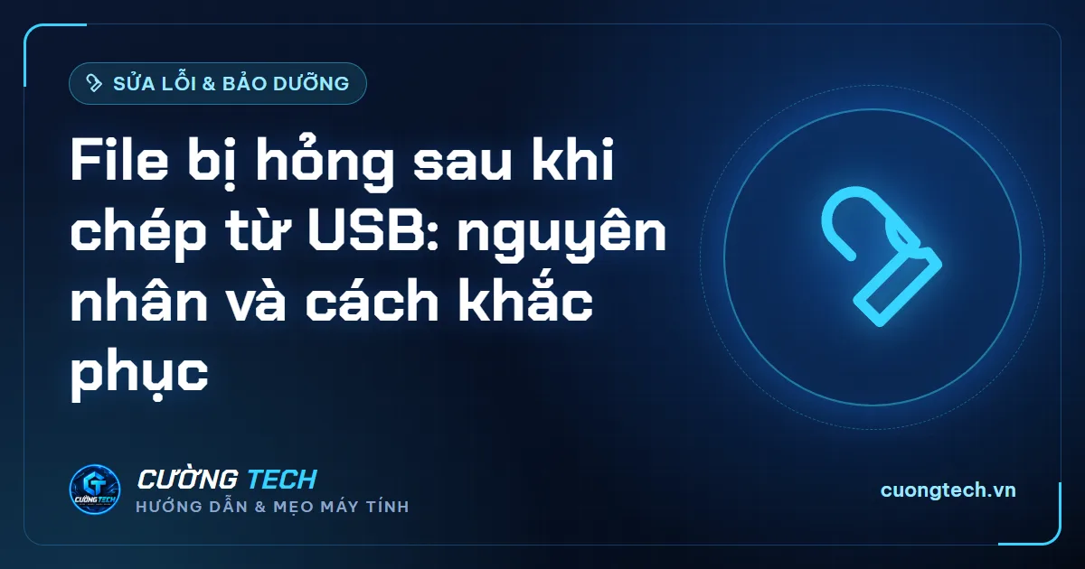 File bị hỏng sau khi chép từ USB: nguyên nhân và cách khắc phục