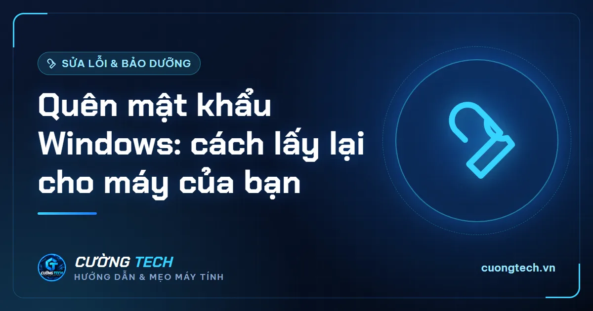 Quên mật khẩu Windows: cách lấy lại cho máy của bạn